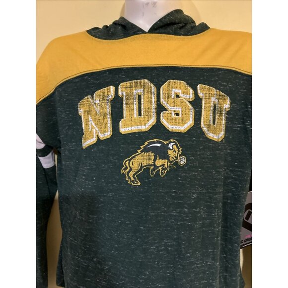 PRIVATE LISTING - NEW NDSU North Dakota Bison Green Hooded LS T-Shirt Girl's M - Picture 2 of 5